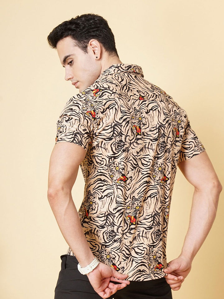 The Indian Garage Co Men Regular Fit Animal Print Resortwear Shirt