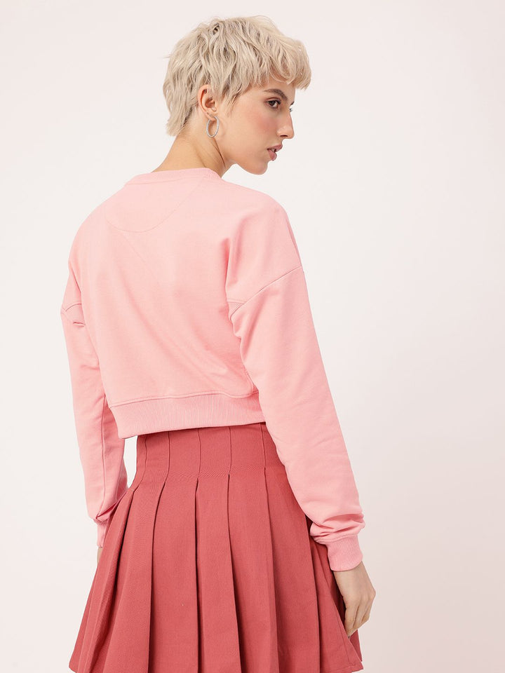 DressBerry Varsity Cool Printed Oversized Crop Sweatshirts