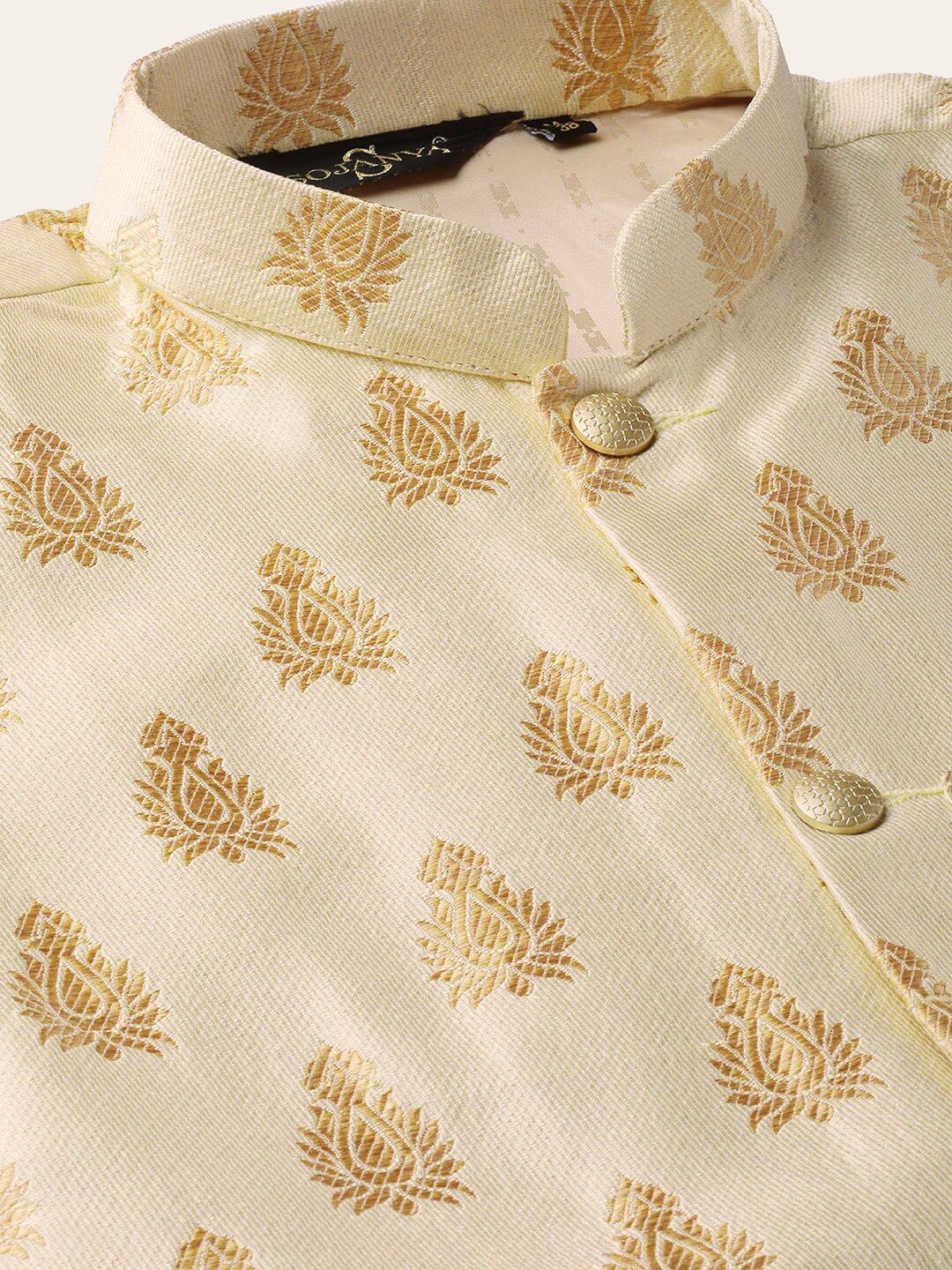 SOJANYA Mandarin Collar Regular Kurta With Pyjamas & Nehru Jacket