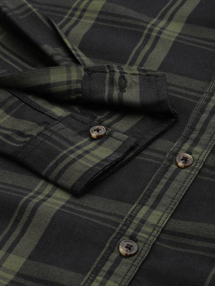 The Indian Garage Co Men Tartan Checked Casual Shirt