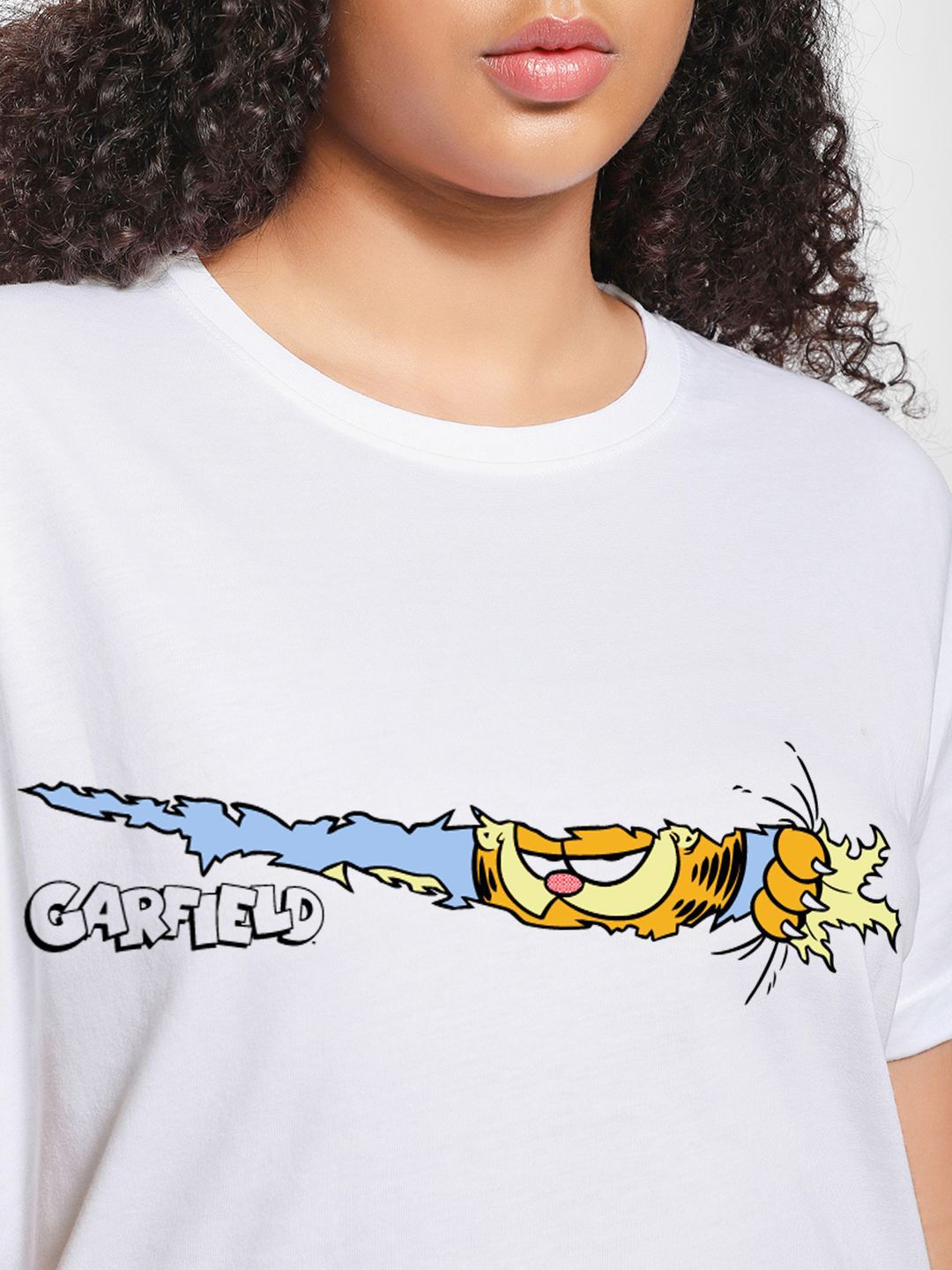 Bewakoof Women Garfield Comic Printed Relaxed Fit T-shirt
