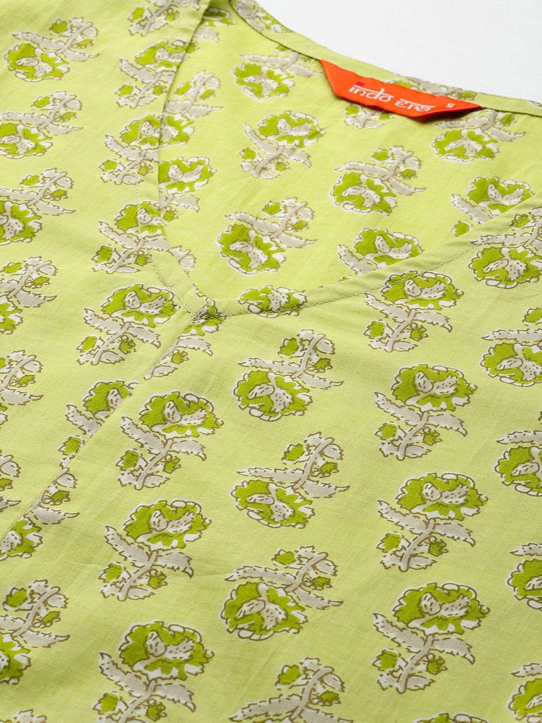 Indo Era Women Floral Printed Pure Cotton Kurta