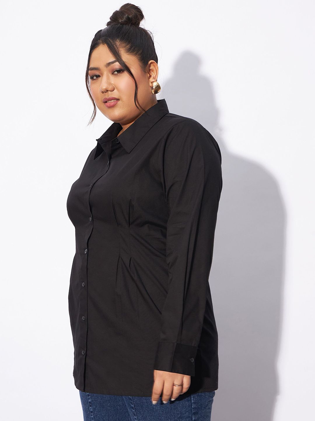 SASSAFRAS Curve Plus Size Pure Cotton Casual Shirt