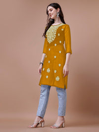 Kalini bersulam Chikankari Georgette Sheer Straight Kurta