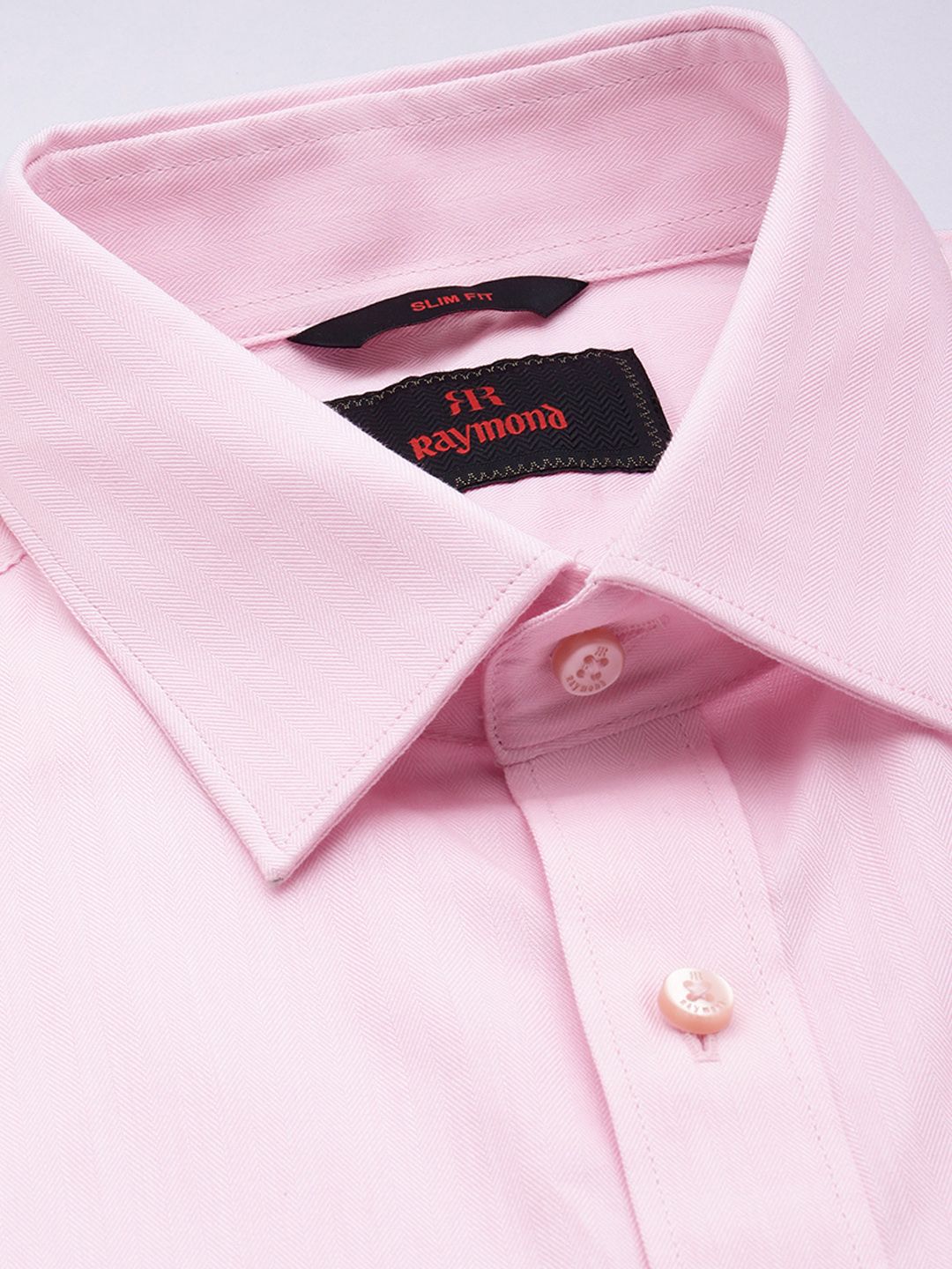 Raymond Self Design Pure Cotton Slim Fit Opaque Formal Shirt