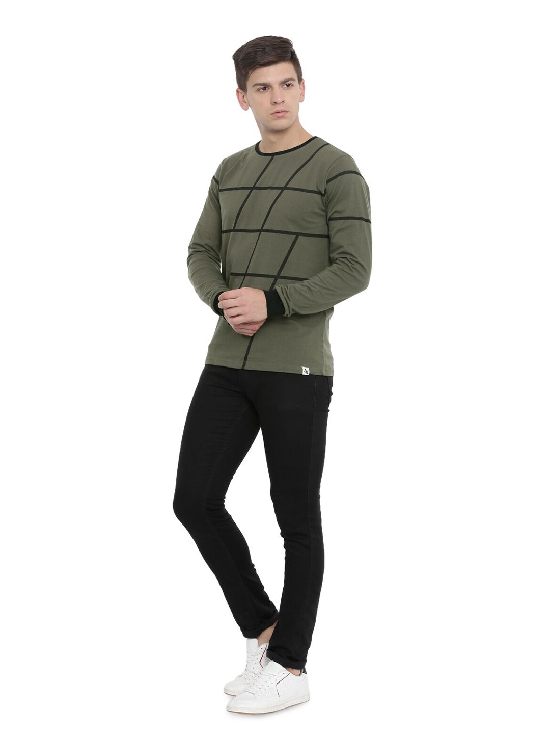 ADRO Men Abstract Printed Round Neck T-shirt