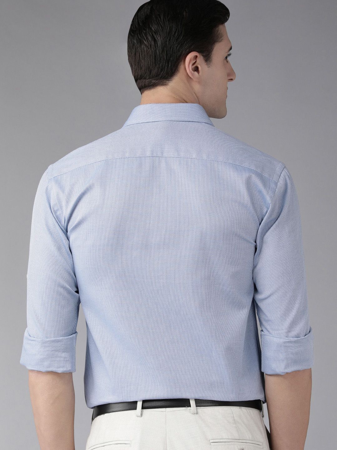 Park Avenue Men Blue Solid Pure Cotton Slim Fit Formal Shirt