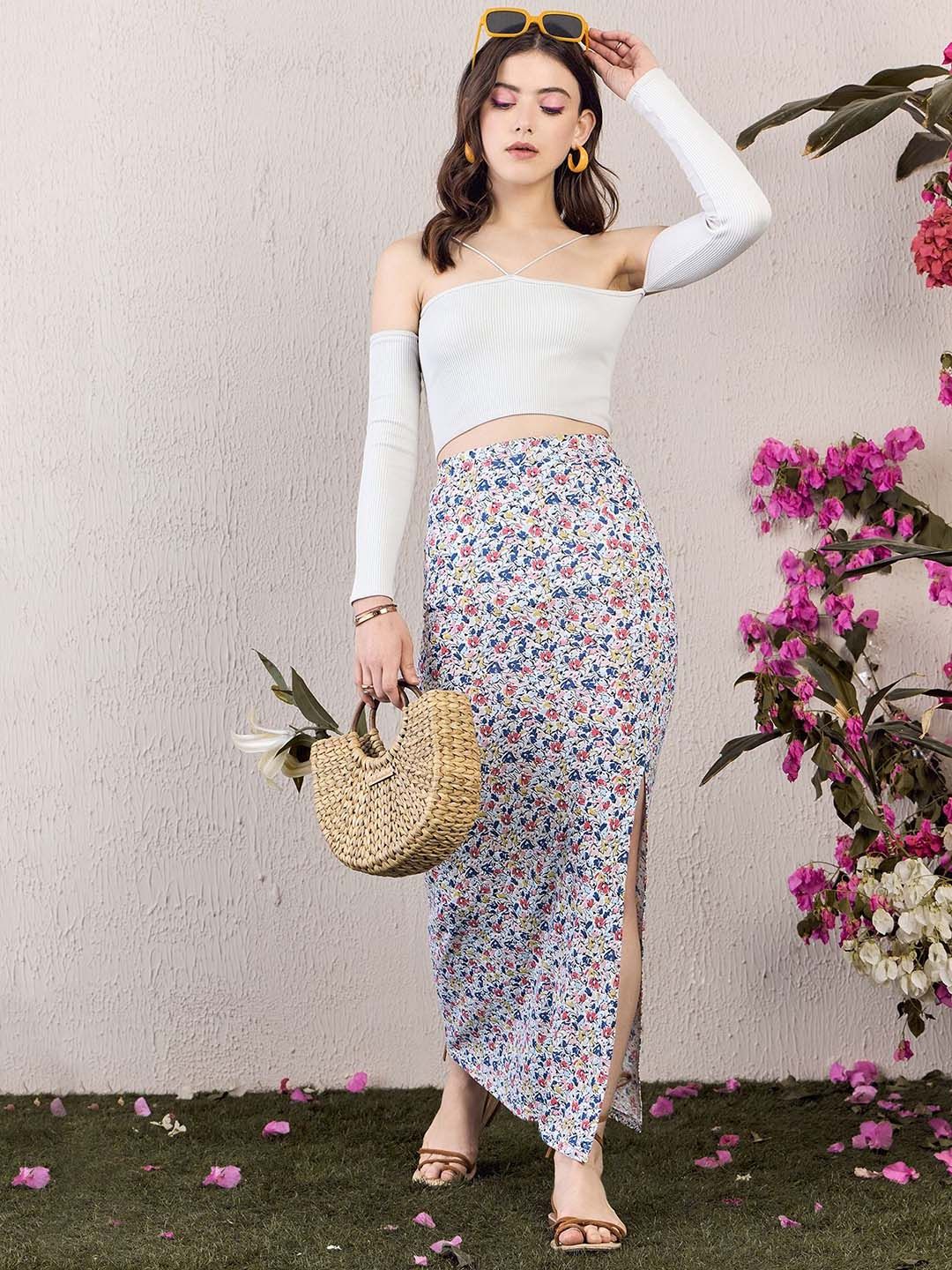 Berrylush Women Printed Pencil Maxi Skirts