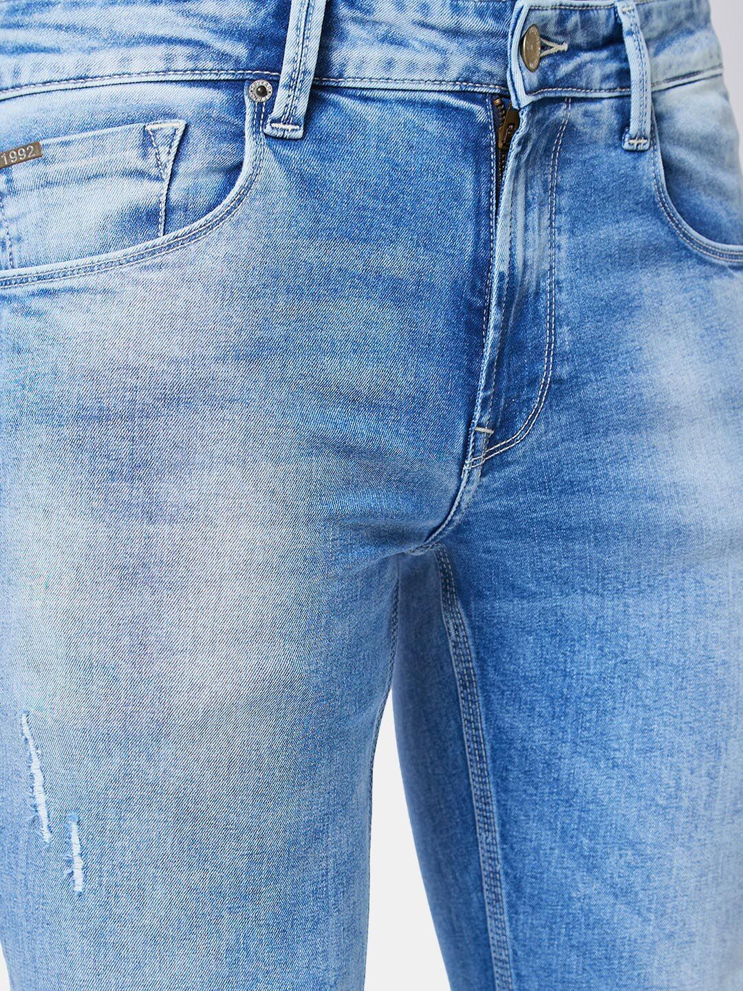SPYKAR Men Bootcut Mildly Distressed Heavy Fade Cotton Stretchable Jeans