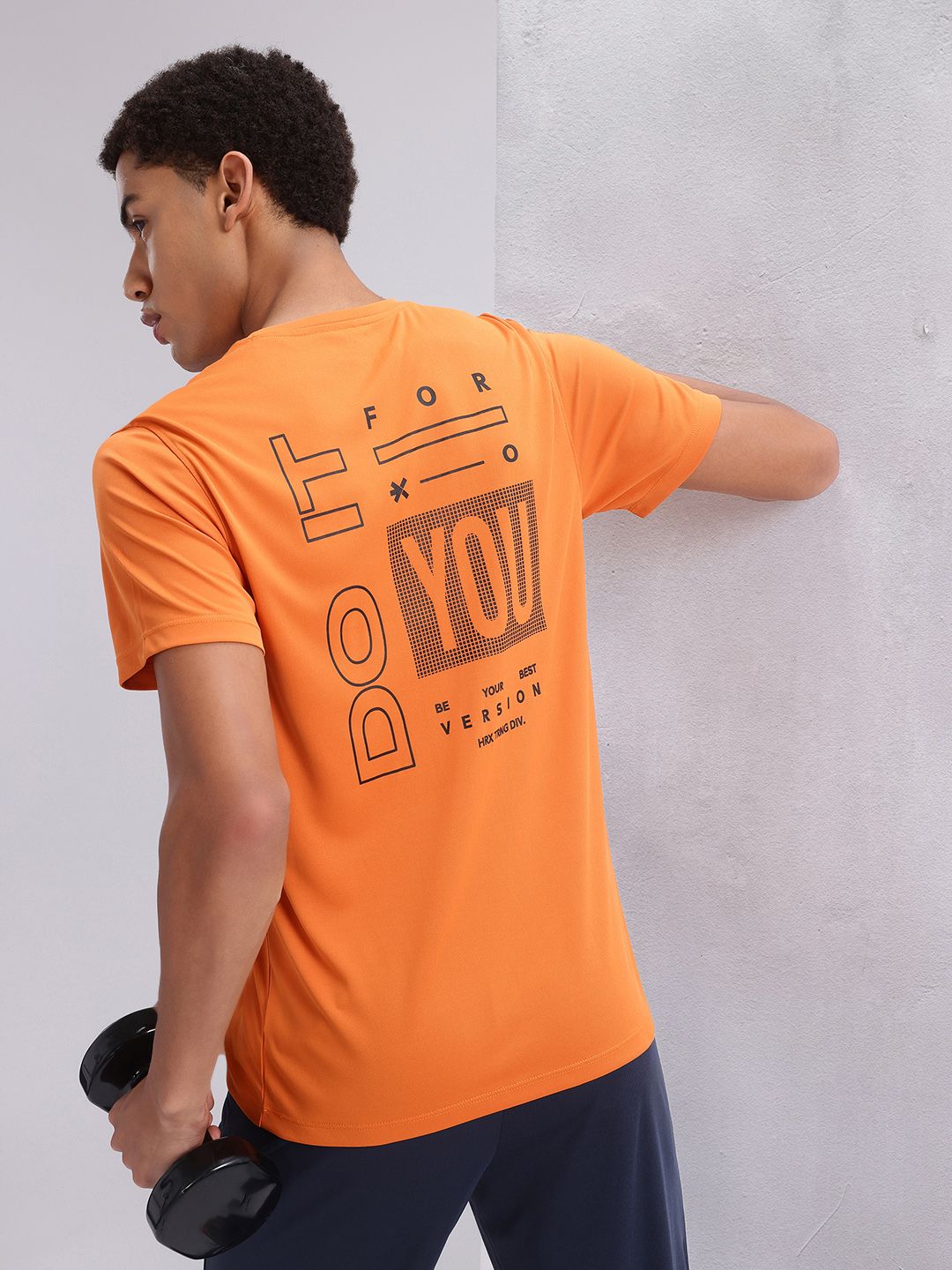 HRX by Hrithik Roshan Men Printed Rapid-Dry Training T-shirt