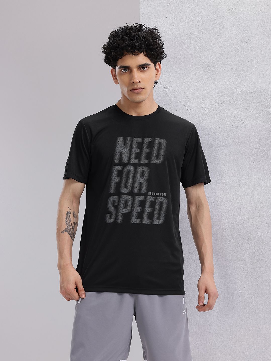 HRX by Hrithik Roshan Rapid-Dry Typography Print Running T-shirt