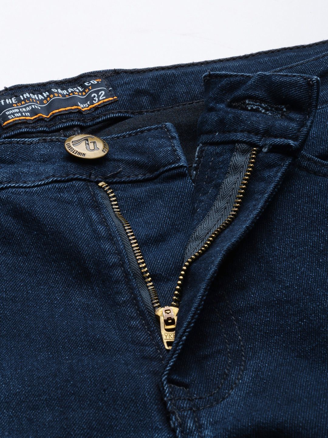 The Indian Garage Co Men Carrot Fit Low Distress Light Fade Stretchable Jeans
