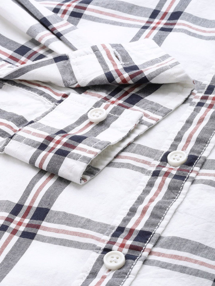 The Indian Garage Co Slim Fit Checked Pure Cotton Casual Shirt
