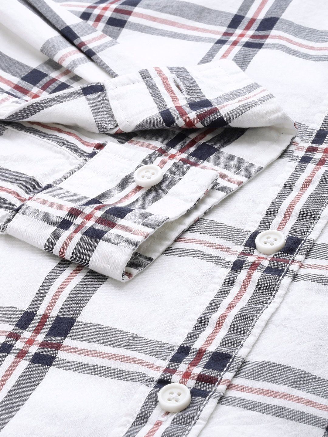 The Indian Garage Co Slim Fit Checked Pure Cotton Casual Shirt