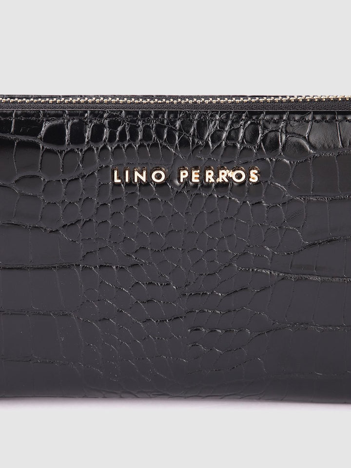 Lino Perros Women Croc Textured Zip Around Wallet