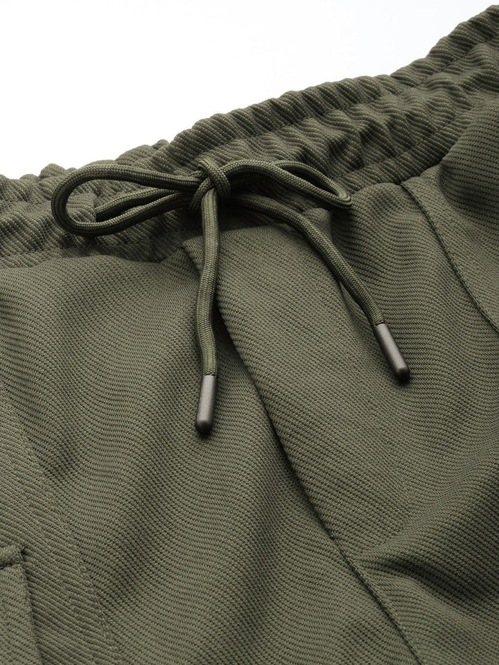 The Indian Garage Co Men Relaxed Fit Textured Cargo Track Pant