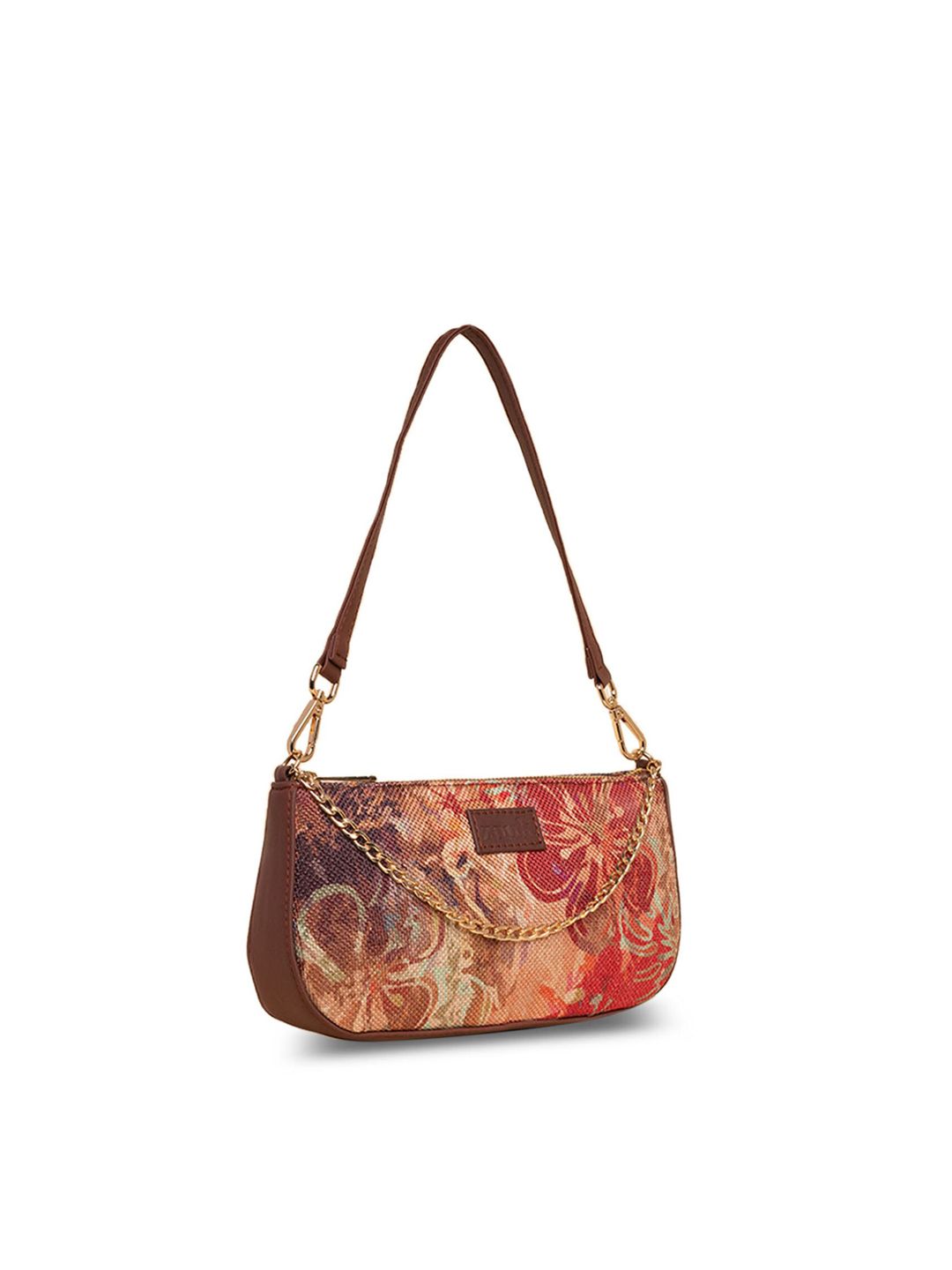 ZOUK Floral Printed Structured Baguette Bag Handbags