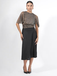 RAREISM Embellished Flared sleeves Bling & Sparkly Blouson Top
