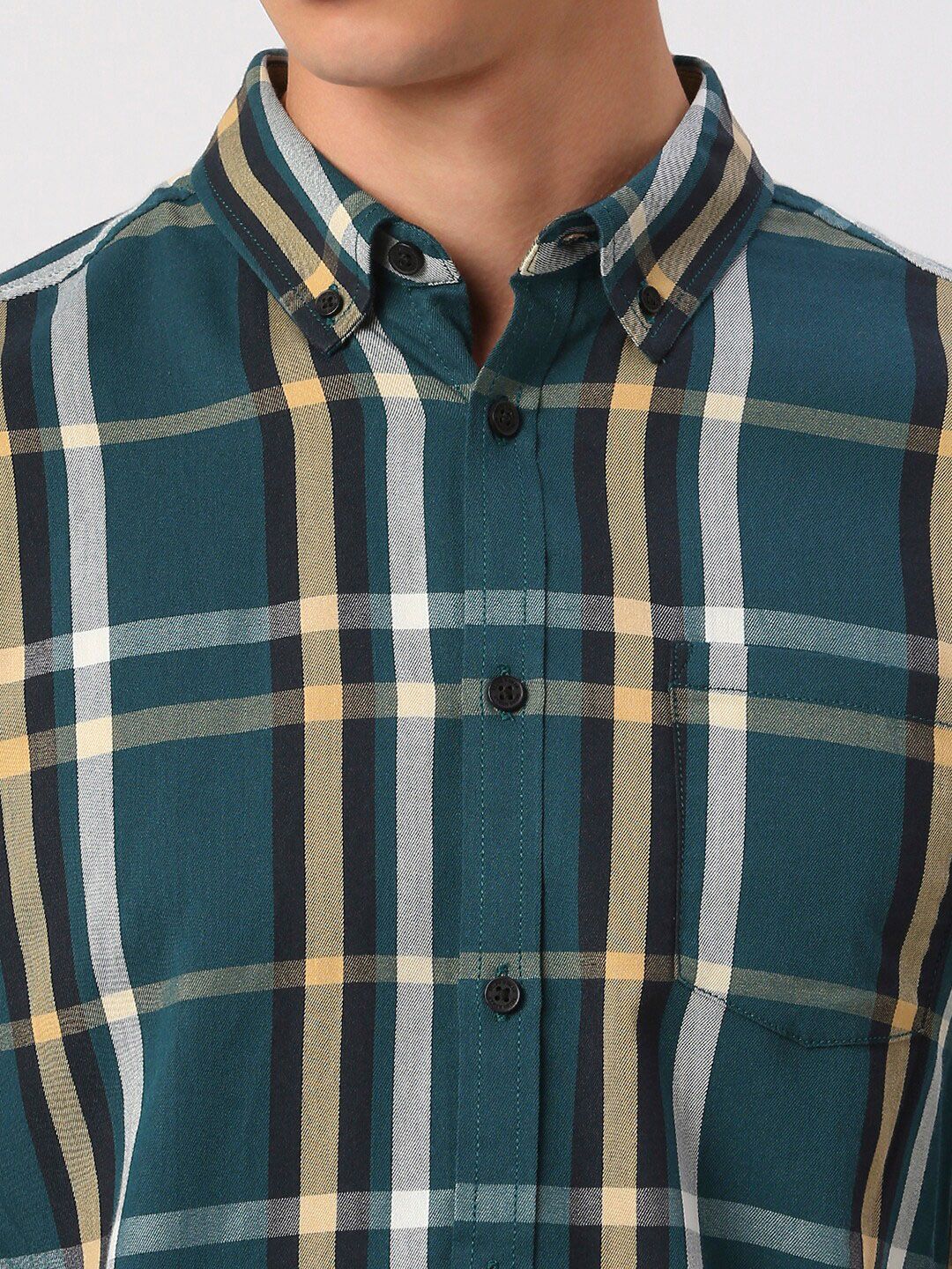 Being Human Tartan Checked Cotton Slim Fit Casual Shirt