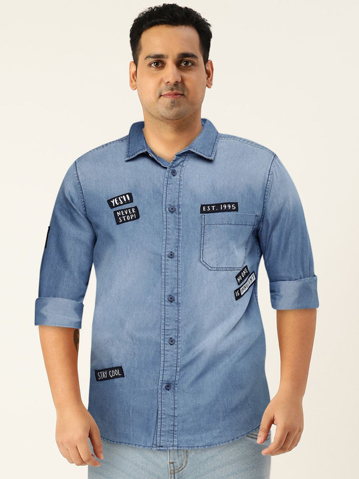The Indian Garage Co Men Blue Slim Fit Opaque Printed Casual Shirt