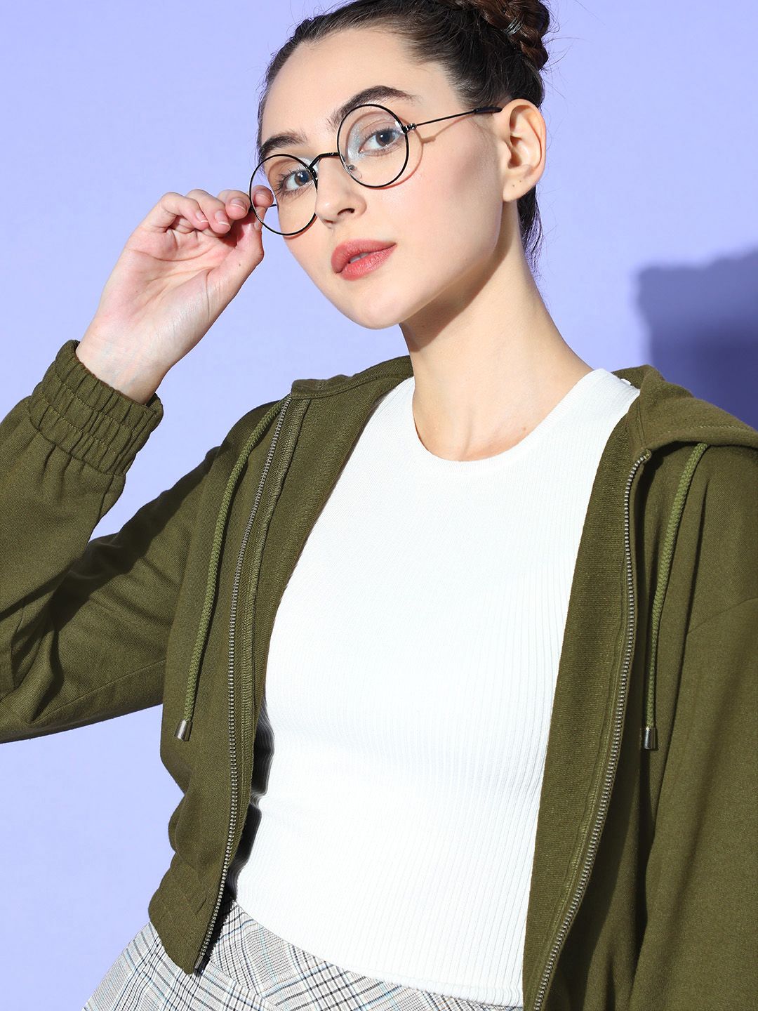 Berrylush Women  Olive Solid Glam Game Jacket