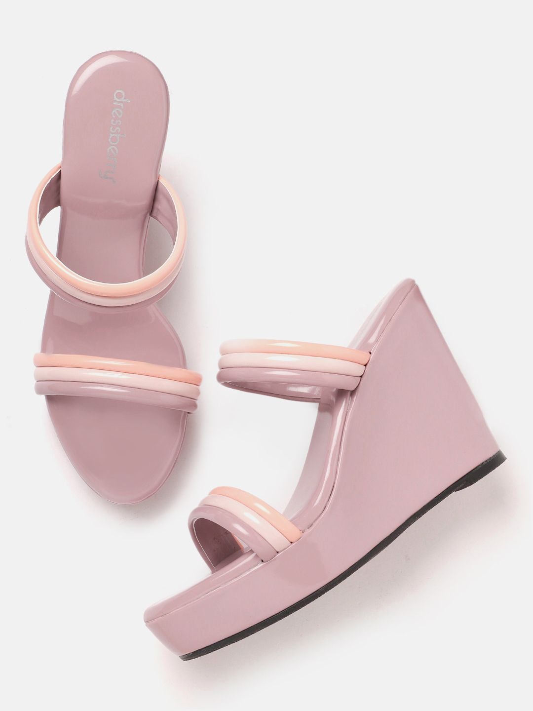 DressBerry Strappy Wedge Heels