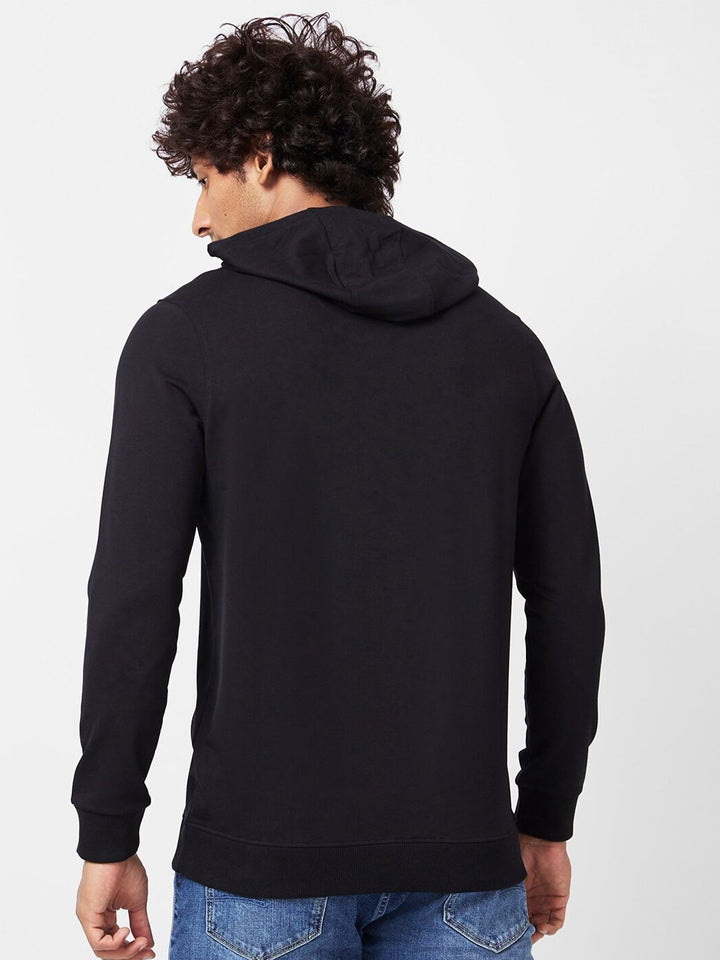 SPYKAR Typography Printed Hooded Sweatshirt