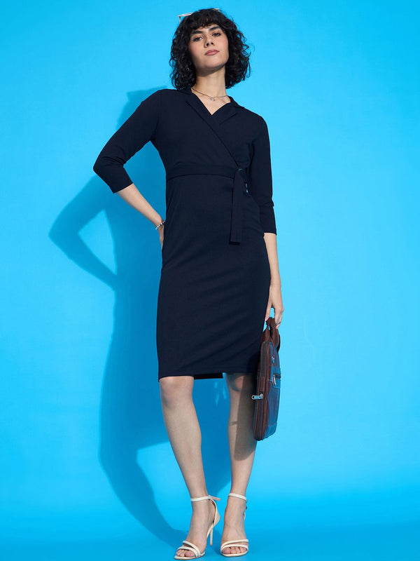 SASSAFRAS worklyf V-Neck Wrap Dress