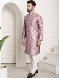 SOJANYA Ethnic Motif Woven Design Mandarin Collar Kurta With Pyjamas