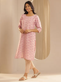Libas Floral Printed Cotton Straight Kurta