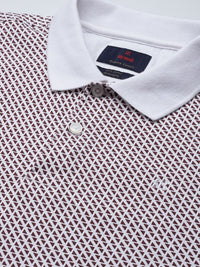 Raymond Geometric Print Polo Collar Pure Cotton Modern Fit T-shirt