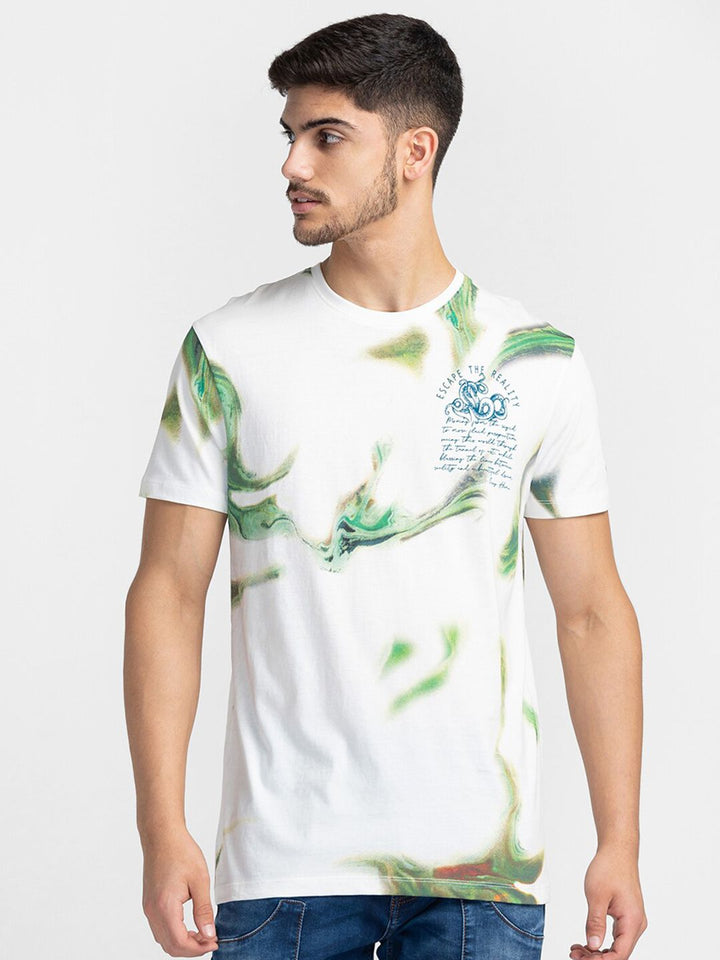 Being Human Abstract Printed Round Neck T-shirt