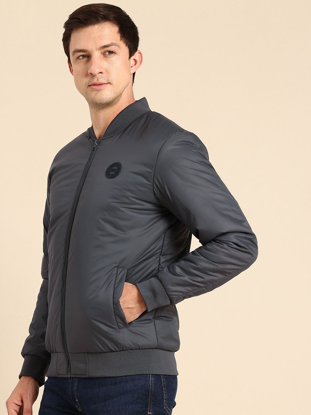 Being Human Mandarin Collar Long Sleeves Bomber Jacket