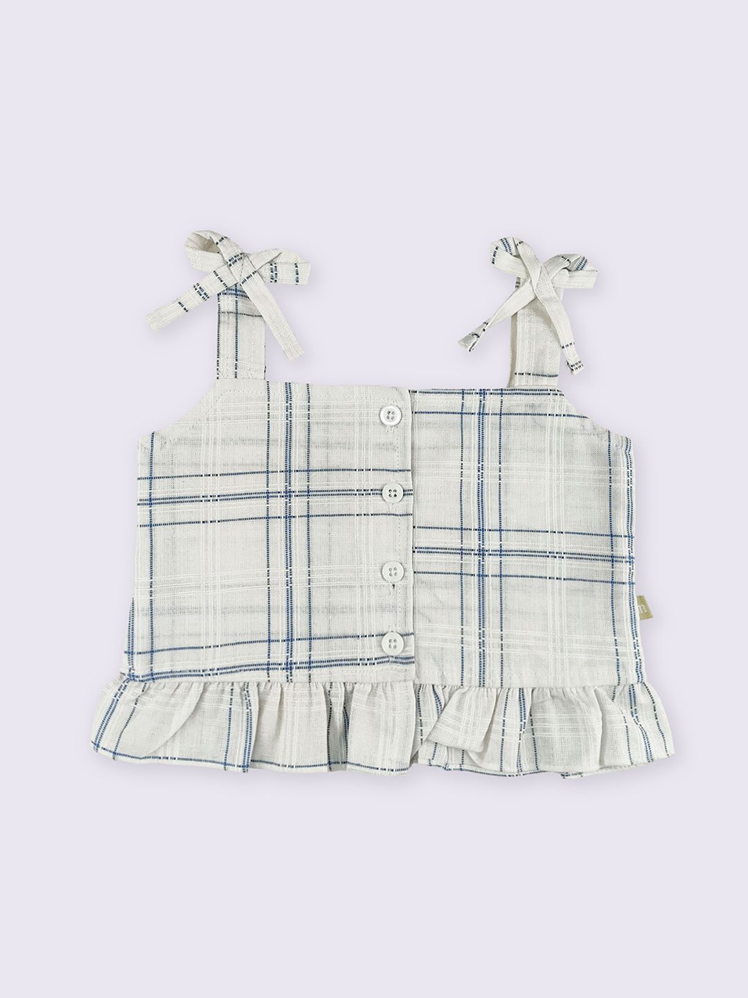 Moms Love Infant Girls Cotton Checked Top with Shorts