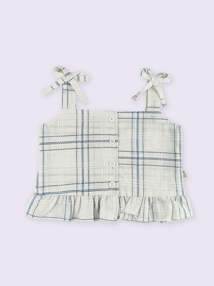 Moms Love Infant Girls Cotton Checked Top with Shorts