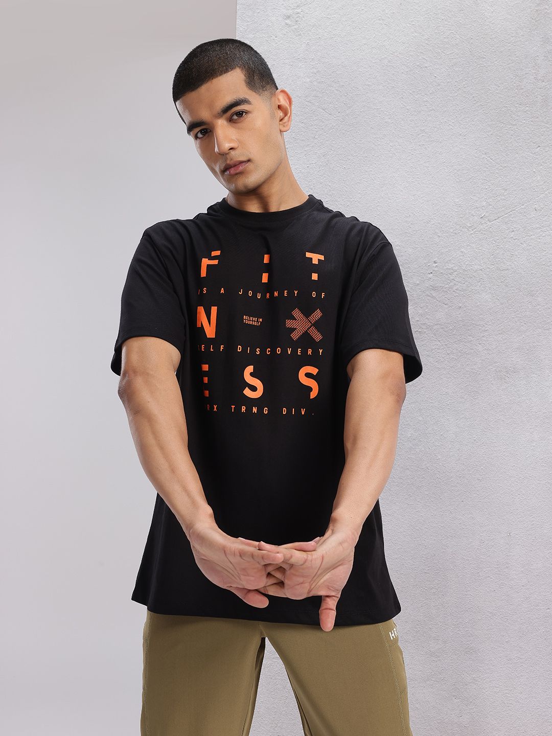 HRX by Hrithik Roshan Typography Printed Training T-shirt
