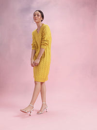 DressBerry Acrylic V-Neck Sweater Dress
