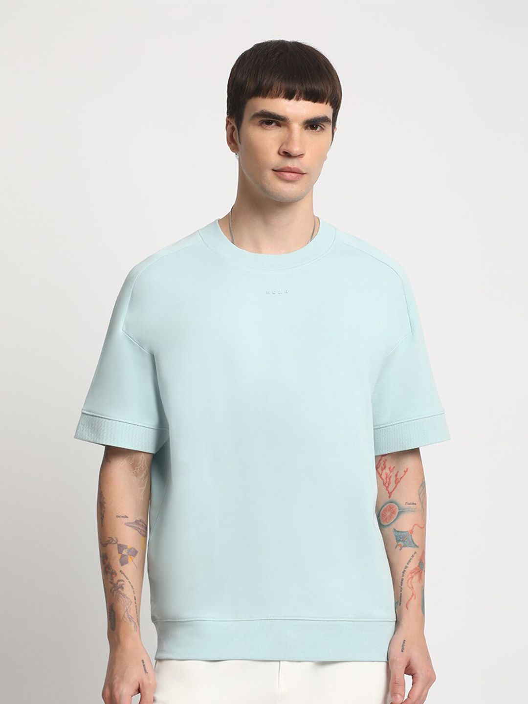 THE BEAR HOUSE Drop Shoulder Pure Cotton Relaxed Fit T-shirt