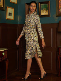 Athena Yellow Animal Printed Dress