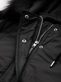 DressBerry Hooded Faux Fur Longline Parka Jacket