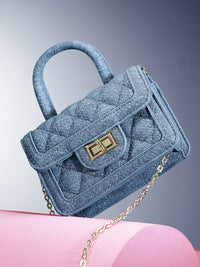 DressBerry Textured Miniature Satchel Bag with Quilted