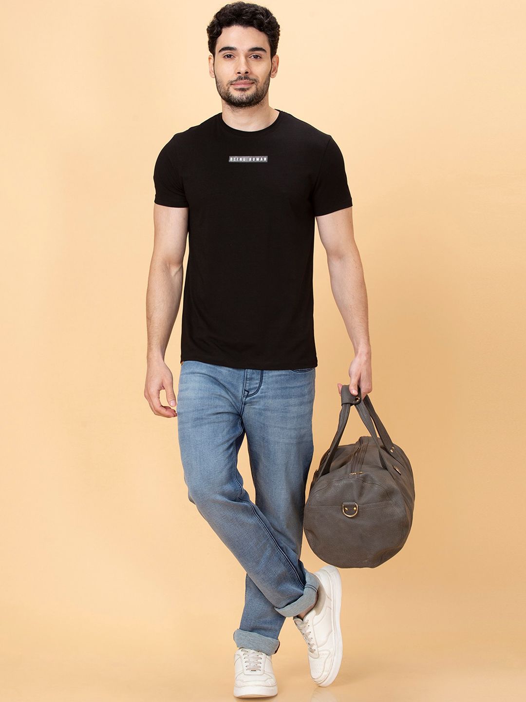 Being Human Men Slim Fit Mid Rise Clean Look Light Fade Jeans