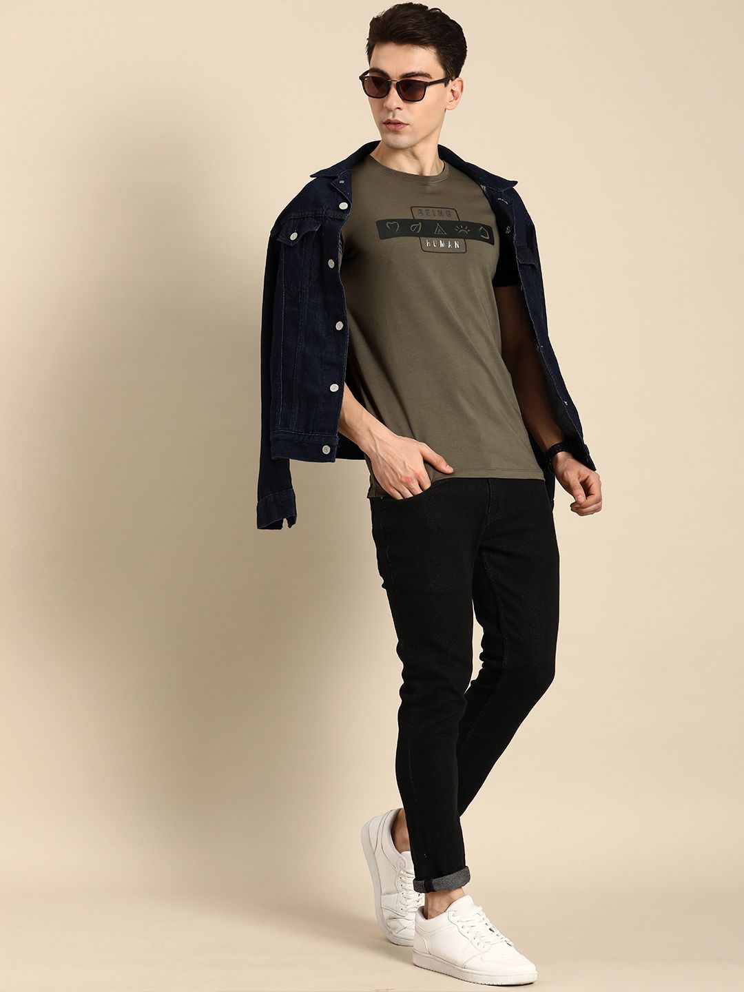 Being Human Clothing Men Brand Logo Printed Round Neck T-shirt