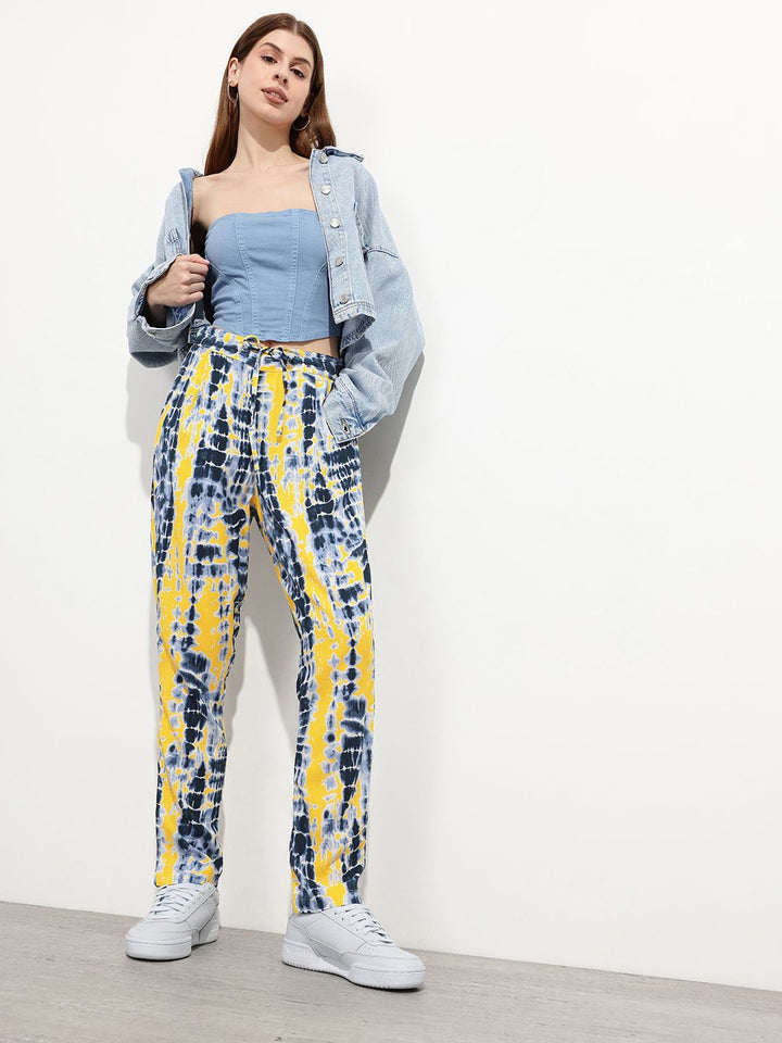 DressBerry Women Shibori Spectrum Pleat-Front Summer Trousers