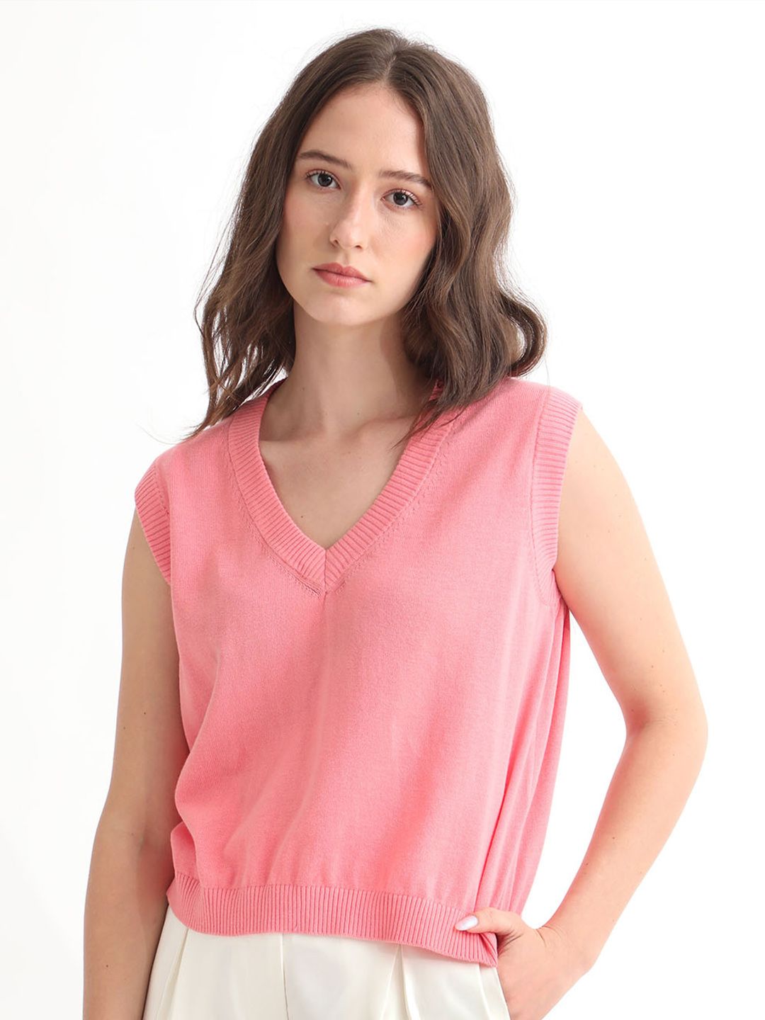 RAREISM Women Pink Sweater Vest