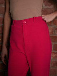 SASSAFRAS Women Slim Fit High-Rise Parallel Trousers