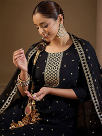 Indo Era Women Ethnic Motifs Embroidered Regular Sequinned Kurta with Trousers & With Dupatta