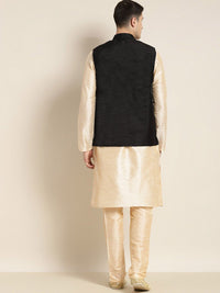 SOJANYA Mandarin collar Straight Regular Kurta With Churidar & Nehru jacket