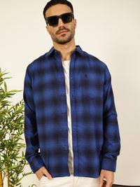 Thomas Scott Men Smart Opaque Flannel Checks Casual Shirt