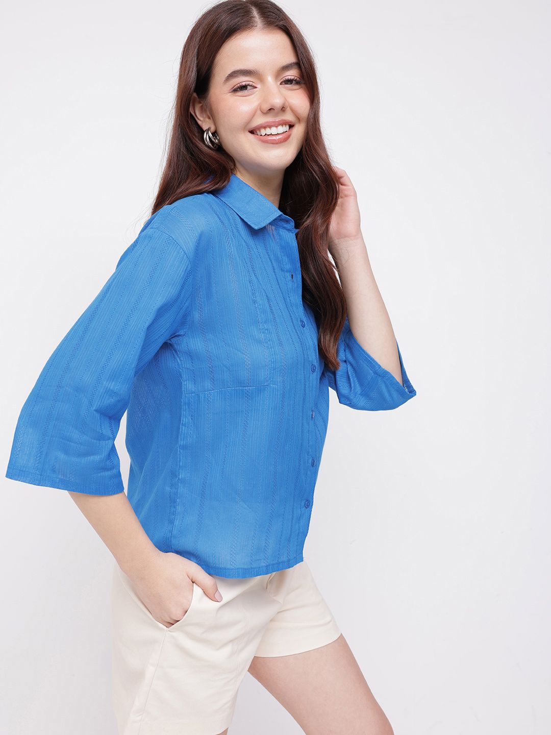 DressBerry Versatility Chic Self Striped Shirt